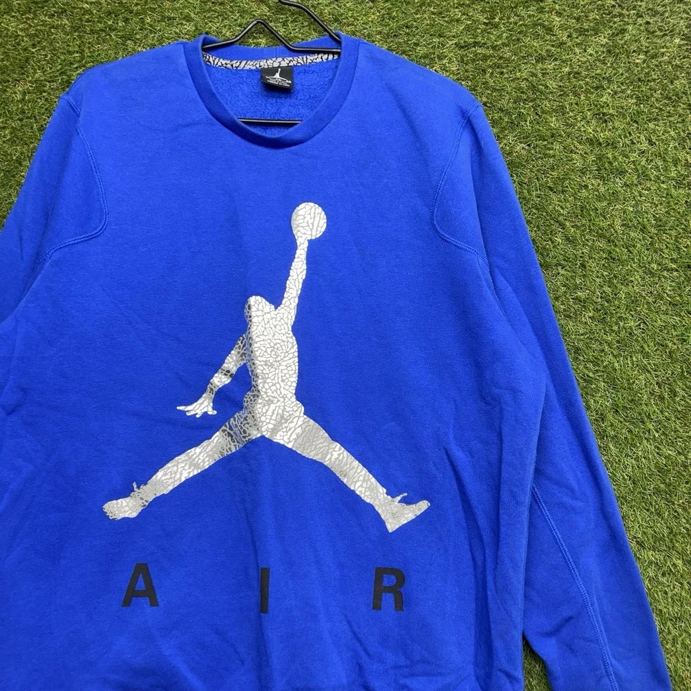 Air Jordan Flight MVP Sweatshirt Mens XL Lightweight Fleece Blue DX9647-100